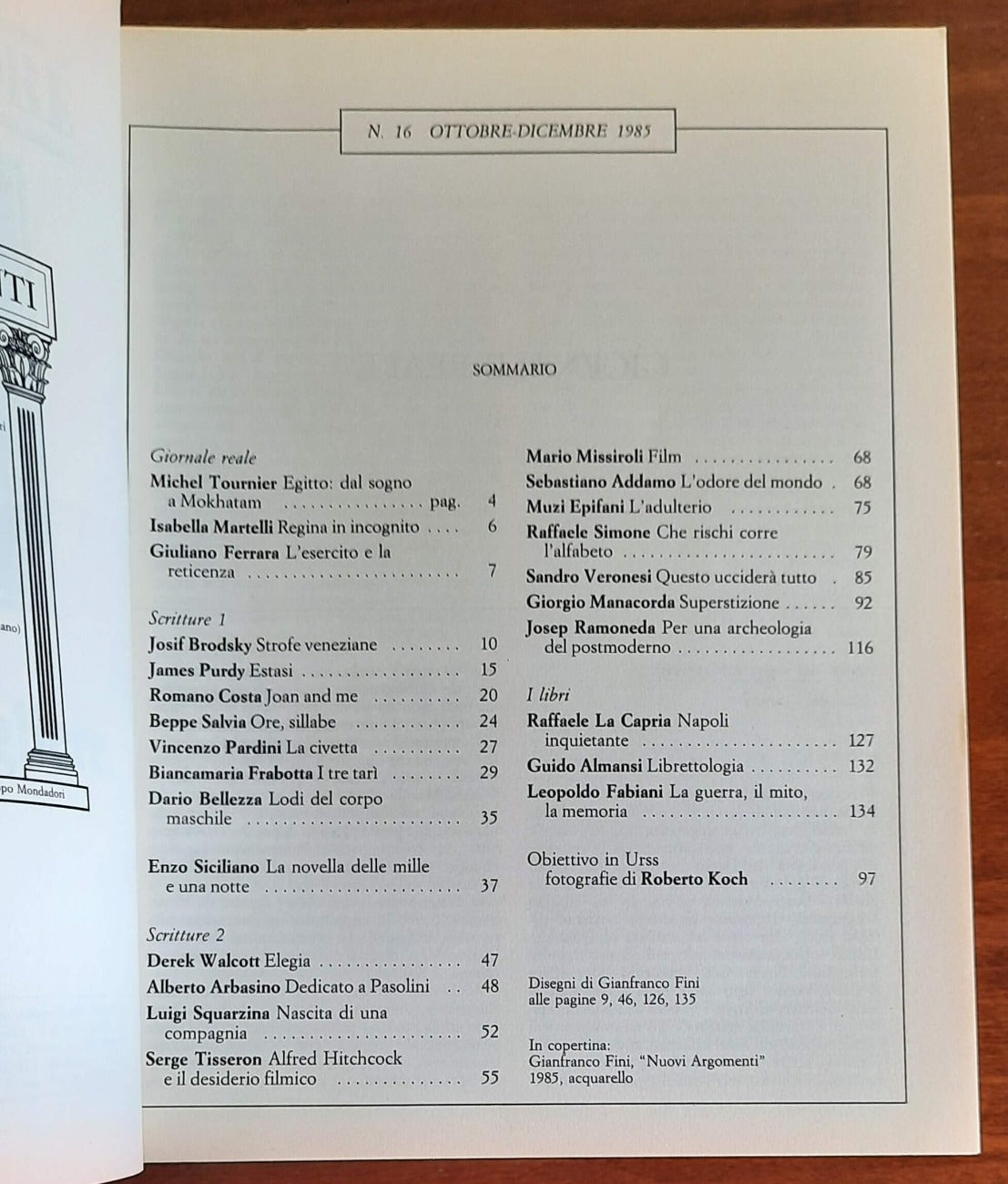 Nuovi Argomenti n. 15 e 16 - anno 1985 - Libreria Biellese