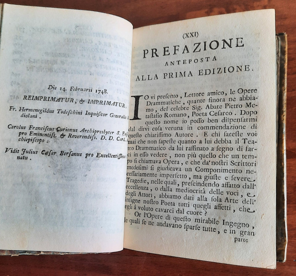 Opere drammatiche e componimenti poetici del signor abate Pietro Metastasio Romano poeta cesareo - Libreria Biellese