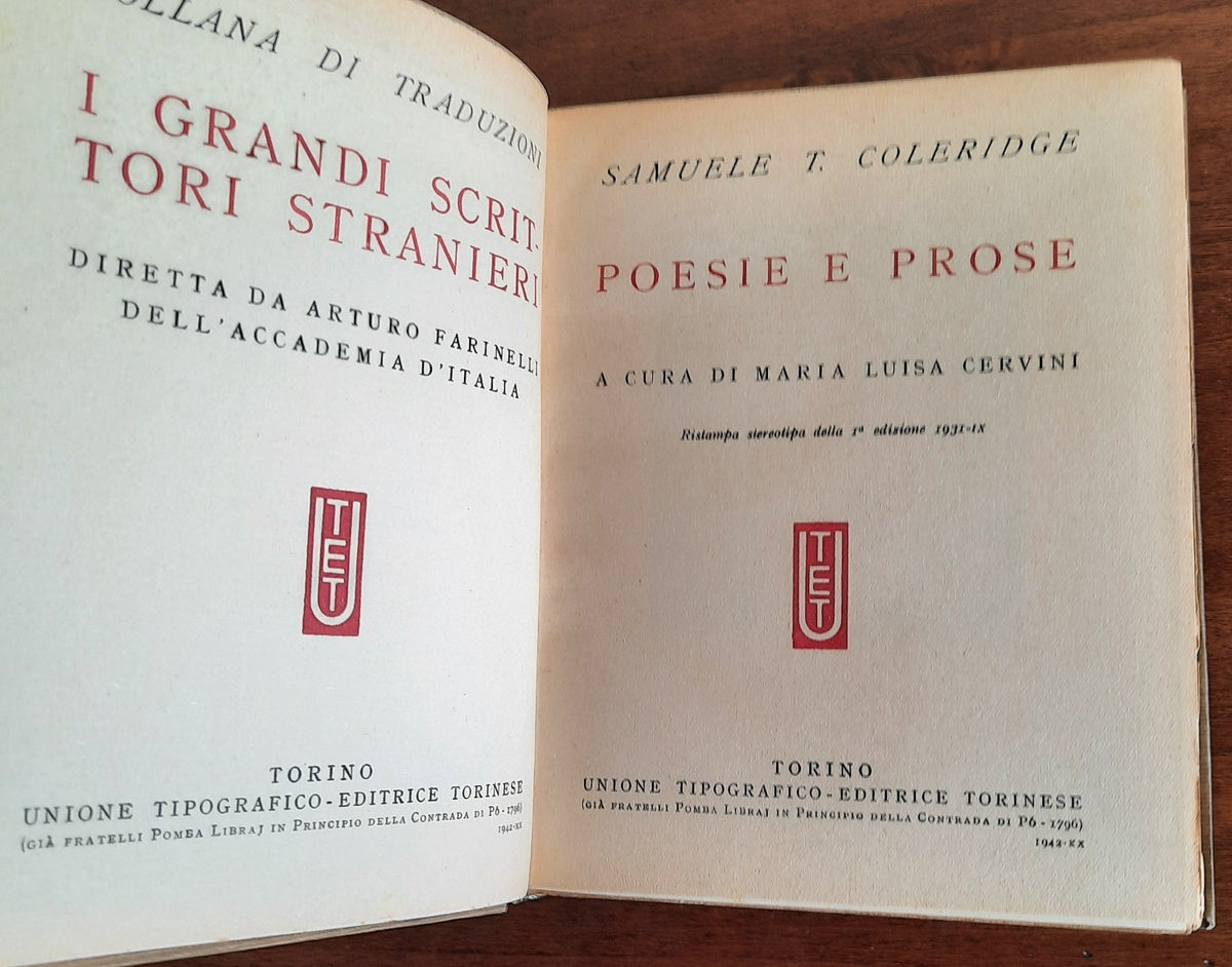 Poesie e prose - Samuele T. Coleridge - Libreria Biellese