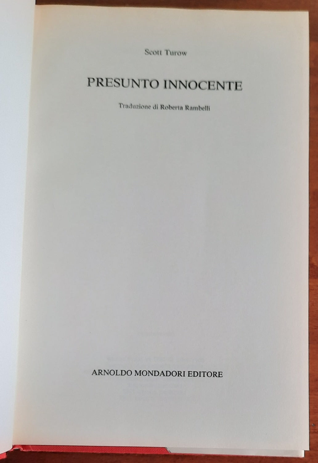 Presunto innocente - Mondadori - 1987