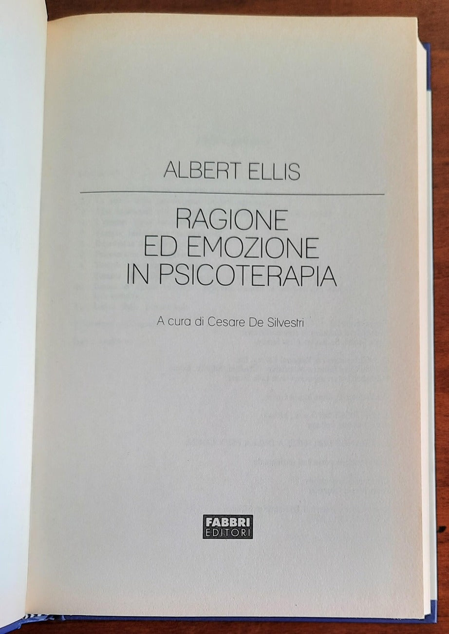 Ragione ed emozione in psicoterapia - di Albert Ellis - Libreria Biellese