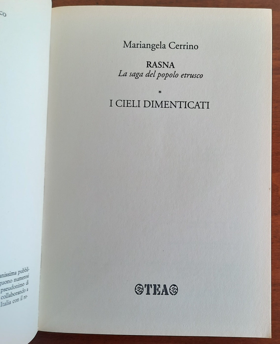 Rasna. La saga del popolo etrusco. I cieli dimenticati - Libreria Biellese