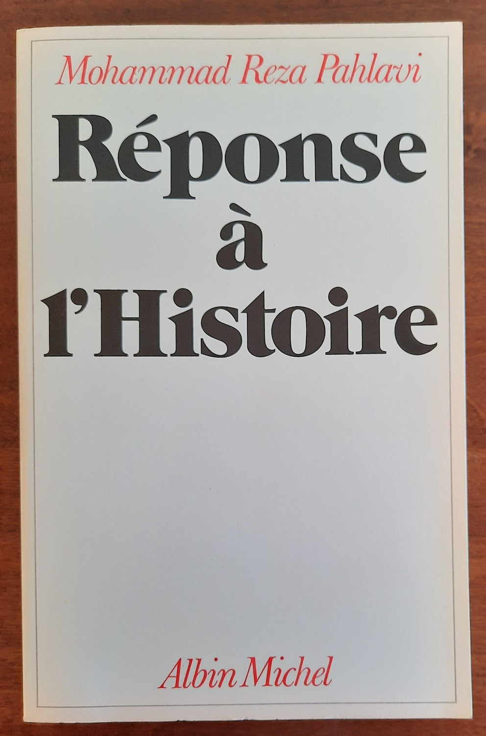 Reponse à l’Histoire