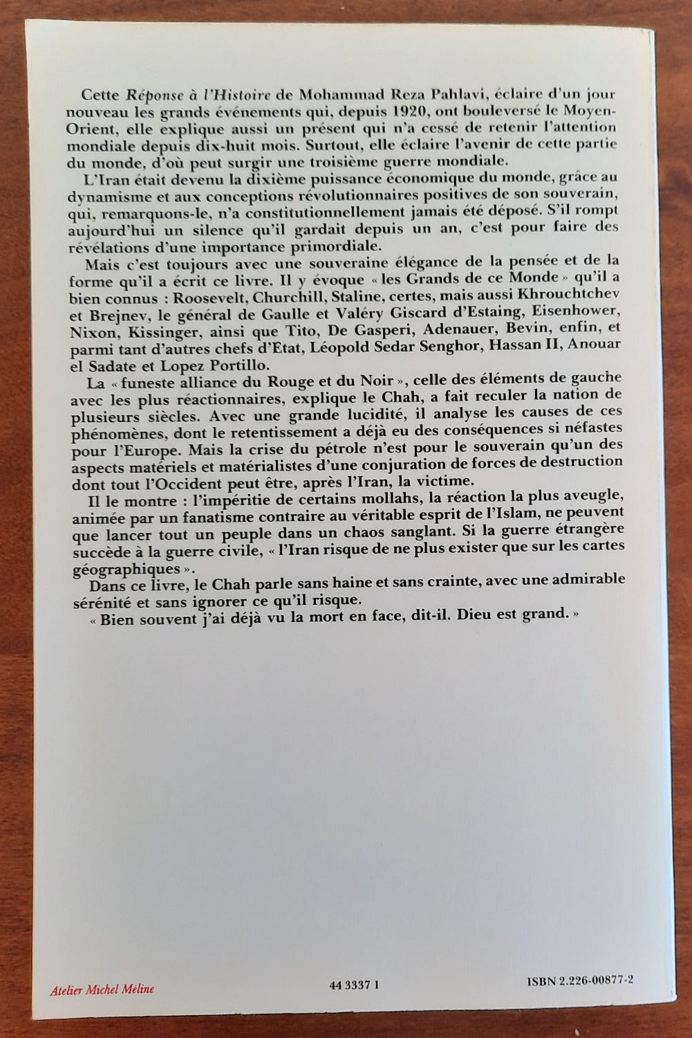 Reponse à l’Histoire - Libreria Biellese