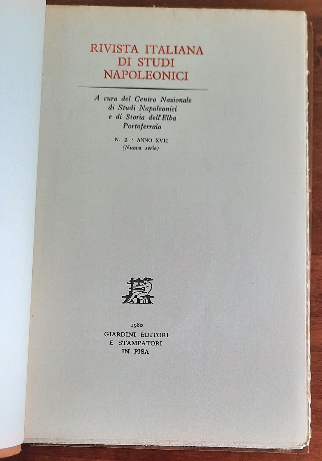 Rivista italiana di Studi Napoleonici - n. 2 - Anno XVII - Libreria Biellese