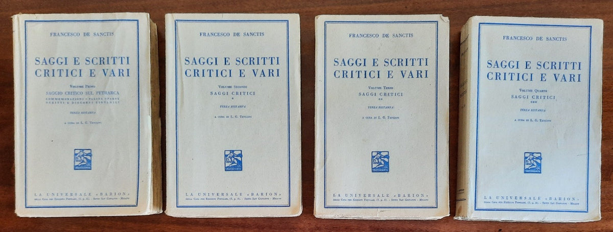 Saggi e scritti critici e vari - 8 vol. - Francesco De Santis - Libreria Biellese