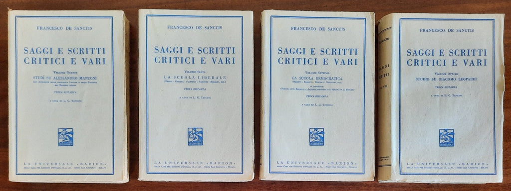 Saggi e scritti critici e vari - 8 vol. - Francesco De Santis - Libreria Biellese