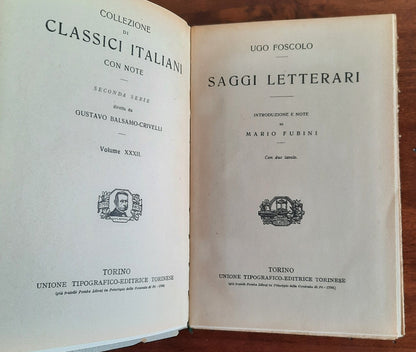 Saggi letterari - Ugo Foscolo