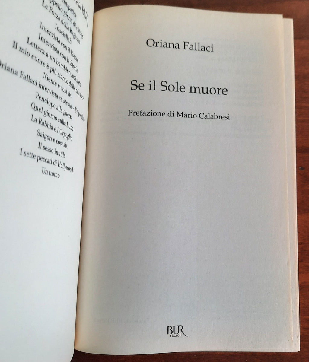 Se il sole muore - Oriana Fallaci - Libreria Biellese
