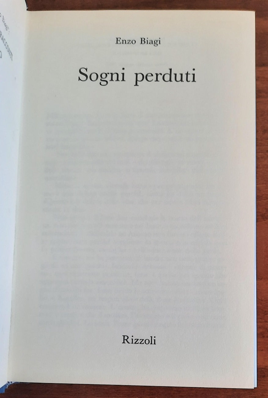 Sogni perduti - di Enzo Biagi - Rizzoli 1997 - Libreria Biellese