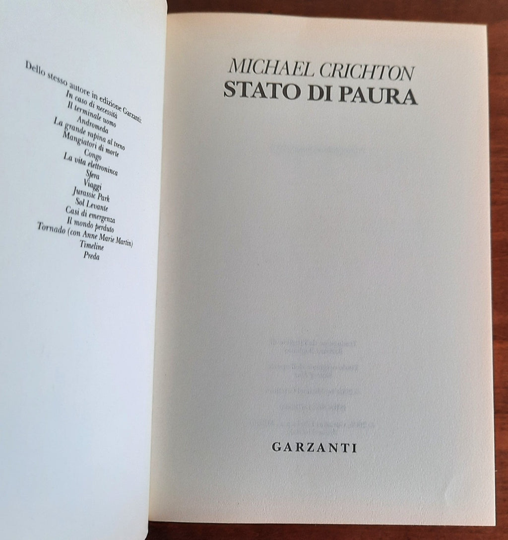 Stato di paura - Michael Crichton - Libreria Biellese