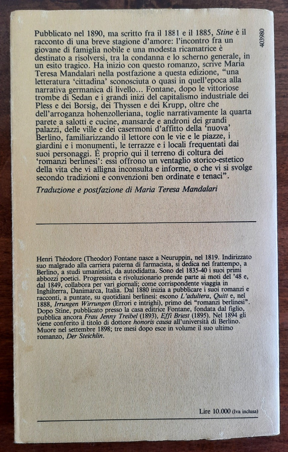 Stine - di Theodore Fontane - Libreria Biellese