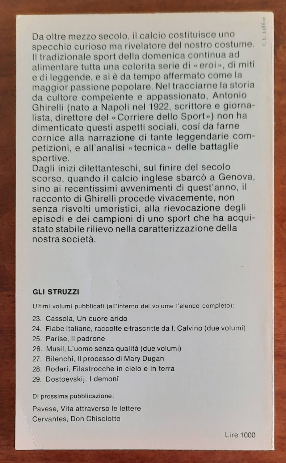 Storia del calcio in Italia - Einaudi - 1972 - Libreria Biellese