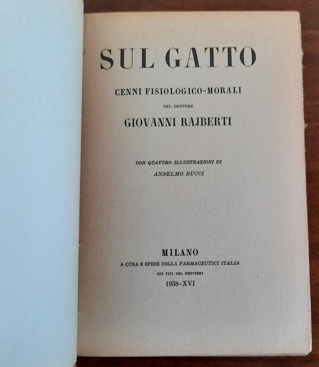 Sul gatto. Cenni fisiologico-morali - Libreria Biellese