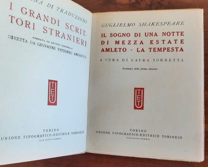 Teatro. Il sogno di una notte di mezza estate, Amleto, La tempesta