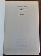 Vox. Quando il silenzio è assordante - Mondolibri - Libreria Biellese